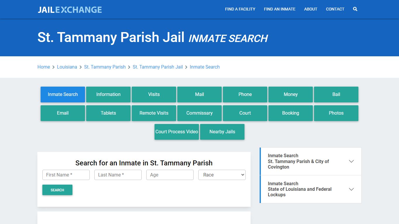 St. Tammany Parish Jail, LA Inmate Search: Roster & Mugshots