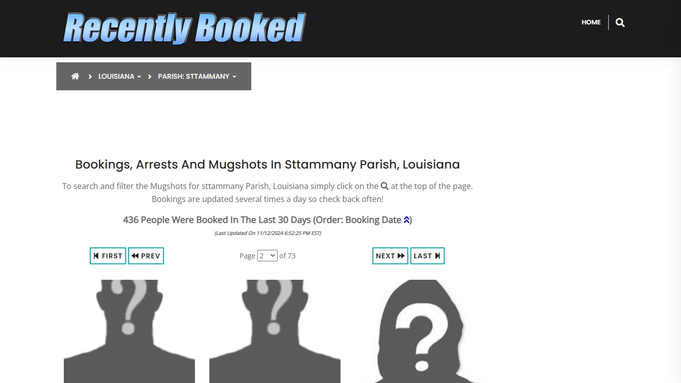 Bookings, Arrests and Mugshots in sttammany Parish, Louisiana